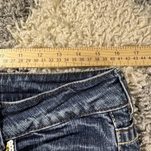 Akademiks New York Womens 32 Denim Jeans Embroidered Bling Sequins Stretch - Picture 4 of 8